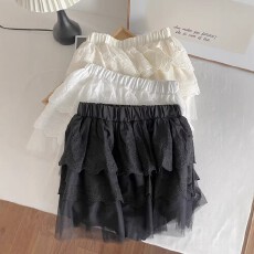 批发<b class='q'>蕾丝</b>拼接松紧高腰防走光<b class='q'>短裙</b>女2026春秋韩版甜美蛋糕半身裙子