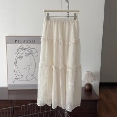 批发2026夏季大码<b class='q'>女装</b>微<b class='q'>胖</b>mm<b class='q'>显瘦</b>套装温柔氛围感好看白色半身裙