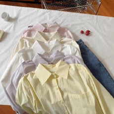 批发韩国内搭叠穿短款衬衫女春秋新款小个子衬衣长袖计感白色上衣