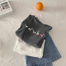 批发2026春季新款<b class='q'>韩版</b>时尚百搭圆领短袖T恤女宽松显瘦休闲上衣潮