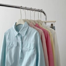 批发小个子<b class='q'>短款</b>下摆抽绳棉质衬衫女2026春新款韩版设计感百搭上衣