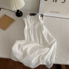 批发露背蕾丝小花吊带背心中长裙女<b class='q'>连衣裙</b>打底外穿夏季无袖A字裙