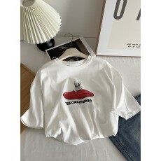 批发潮牌爆款夏季美式冲浪沙滩印花<b class='q'>短袖</b>情侣装重磅棉上衣T恤男女