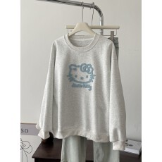 批发抖音爆款韩系宽松大版卡通刺绣百搭休闲减龄显瘦加厚圆领<b class='q'>卫衣</b>