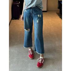 批发牛仔<b class='q'>裤</b>女直筒宽松春季秋冬2025年新款高腰显瘦小个子阔腿<b class='q'>裤</b>子