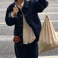 批发大码胖妹妹牛仔外套女春秋季港味复古宽松显瘦<b class='q'>设计</b>感小众夹克上衣