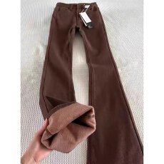 批发咖色喇叭<b class='q'>裤</b><b class='q'>微喇</b>休闲<b class='q'>裤</b>女秋冬2025新款欧货<b class='q'>裤</b>子高腰显瘦<b class='q'>欧美</b>风卫<b class='q'>裤</b>