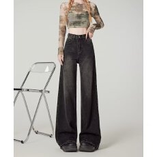 批发<b class='q'>胖</b><b class='q'>mm</b>特大码女装加绒直筒牛仔裤女秋冬款加厚保暖梨形显瘦阔腿裤子