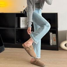 批发春季大码修身牛仔裤梨型身材蕾丝边微喇裤女高腰显瘦九分裤