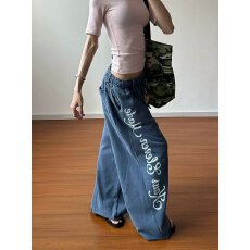 批发夏季街舞潮牌美式水洗做旧风<b class='q'>嘻哈</b>长<b class='q'>裤</b>复古爵士宽松运动<b class='q'>裤</b>潮