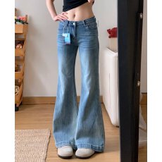 批发美式复古微喇叭牛仔裤女2027新款低腰显瘦阔腿百搭弹力拖地马蹄裤