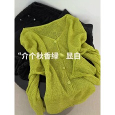批发温柔显白韩系宽松显瘦防晒针织开衫女夏季薄款外搭气质透气上衣07