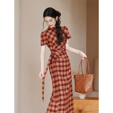 批发语希实拍上新  暮釉吟新中式国风改良旗袍连衣裙女