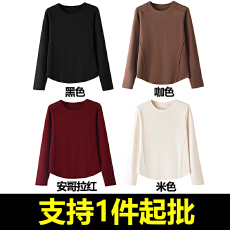 批发丨260克鱼骨德绒丨纯色圆领鱼骨德绒<b class='q'>女士</b><b class='q'>卫衣</b>打底衫本价不含税