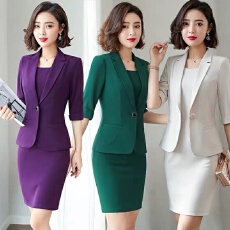 批发<b class='q'>职业</b>套装女2025新款春夏西装套裙<b class='q'>连衣裙</b>两件套修身时尚正装工作服