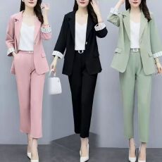 批发春秋网红西服套装女2025夏季新款时尚气质小西装外套三件套职业装