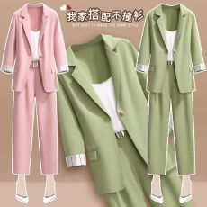 批发春秋网红西服套装女2025夏季新款时尚气质小西装外套三件套职业装