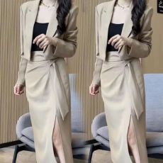 批发单/套装 <b class='q'>西装</b>裙套装2024春季新款高级感西服上衣开叉半身裙两件套