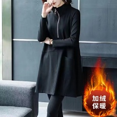 批发大码女装宽松立领<b class='q'>外套</b>秋冬200斤胖妹妹时尚小个子<b class='q'>中长款</b>显瘦上衣