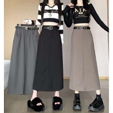 批发<b class='q'>大码</b>女装胖mm开叉半身裙2026新款高腰<b class='q'>西装</b>裙宽松显瘦中长a字裙潮