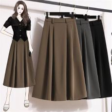 批发加肥加<b class='q'>大码</b>女装胖mm秋季新款垂感西装裙200斤显瘦A字裙百搭半身裙