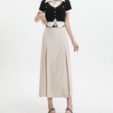 批发西装百褶裙夏季新款高腰a字裙显瘦小个子半身裙中<b class='q'>长款</b>百搭包臀裙