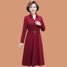 批发中老年春秋装长袖连衣裙新款阔太太高贵<b class='q'>时尚</b>长裙中年妈妈洋气裙子