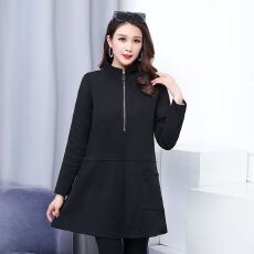 批发<b class='q'>大码</b>女装宽松立领<b class='q'>外套</b>春秋200斤胖妹妹时尚小个子中长款显瘦上衣