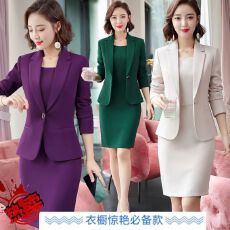 批发职业套装女2026新款春夏西装套裙连衣裙两件套修身时尚正装<b class='q'>工作服</b>