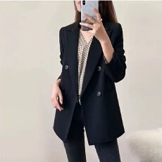 批发宽松休闲黑色上衣爆款小西服女<b class='q'>气质</b>韩版ins春秋<b class='q'>外套</b>2026新款西装