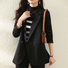批发高级感黑色西装外套女<b class='q'>春</b>秋款2026秋季新款流行设计西服上衣外套