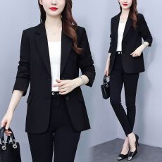 批发胖mm2026秋季新款韩版时尚百搭<b class='q'>外套</b>单排扣拼接<b class='q'>长袖</b>显瘦西装上衣女