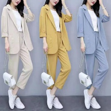 批发单/套装大码女装2026新款胖MM<b class='q'>韩版</b>宽松显瘦职业休闲小西装两件套