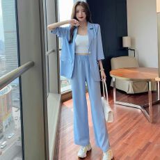 批发单/<b class='q'>套装</b>显瘦两件套2026春夏款胖mm大码女装网红<b class='q'>西装</b>薄款休闲<b class='q'>套装</b>