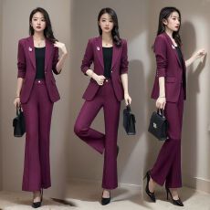 批发单/套<b class='q'>装</b> 春<b class='q'>装</b>2026新款修身时尚气质显瘦职业西<b class='q'>装</b>微喇裤两件套<b class='q'>装</b><b class='q'>女</b>