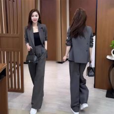 批发职业大码西装<b class='q'>套装</b>2026春季新款宽松显瘦休闲西服外套阔腿<b class='q'>裤</b><b class='q'>两件套</b>