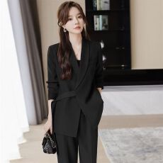 批发大嫂同款2026春秋新款大码胖mm宽松减龄阔腿裤<b class='q'>两件</b>套西装套装<b class='q'>女</b>