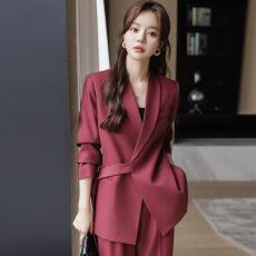 批发大嫂同款2026春秋新款大码胖mm宽松减龄阔腿裤<b class='q'>两件</b>套西装套装<b class='q'>女</b>