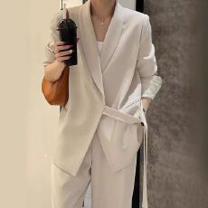 批发大嫂同款2026春秋新款大码胖mm宽松减龄阔腿裤<b class='q'>两件</b>套西装套装<b class='q'>女</b>