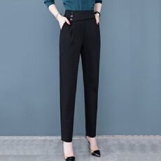 批发哈伦裤女春秋2026新款西装裤高腰显瘦百搭休闲裤小个子黑色萝卜裤
