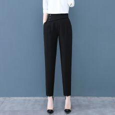 批发黑色显瘦哈伦裤女裤春季2026年新款高腰百搭裤子休闲<b class='q'>小脚裤</b>