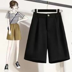 批发特<b class='q'>大码</b>胖mm300斤夏季薄款西装短裤女高腰宽松百搭阔腿休闲五分裤
