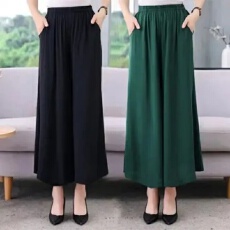 批发<b class='q'>大码</b><b class='q'>裙裤</b>中老年女裤2026春夏新款阔腿裤子松紧腰棉绸广场舞蹈裤潮
