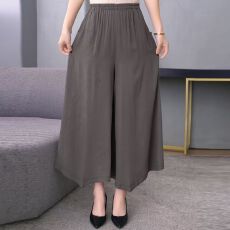 批发中老年九分裤<b class='q'>裙裤</b><b class='q'>大码</b><b class='q'>裙裤</b>女妈妈装松紧腰宽松阔腿裤子夏天