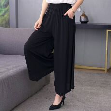 批发中老年夏季<b class='q'>裙裤</b><b class='q'>大码</b><b class='q'>裙裤</b>女妈妈装松紧腰弹力宽松阔腿裤子