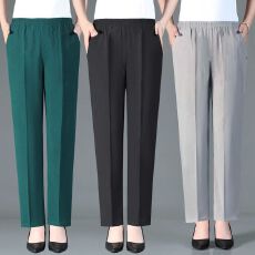 批发老年裤子女夏季2026新款中老年妈妈九分裤薄款松紧腰宽松显瘦长裤