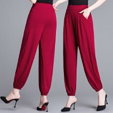 批发灯笼裤女夏大码宽松萝卜裤高腰中老年休闲裤广场舞蹈哈伦裤九分裤