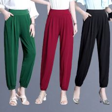批发灯笼裤女夏宽松显瘦<b class='q'>休闲</b>裤高腰<b class='q'>小脚裤</b>妈妈大码春夏薄款松紧萝卜裤