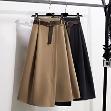 批发大码半身裙子女松紧腰a字裙中长款不规则高腰显瘦百搭<b class='q'>长裙</b>伞裙