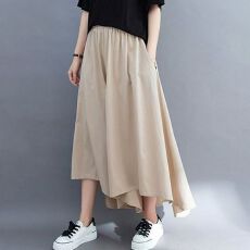 批发夏季新款大码九分裤女宽松阔腿裙裤显瘦<b class='q'>韩版</b>甜美休闲大摆裙裤